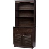 Agni Buffet & Hutch Cabinet in Dark Brown